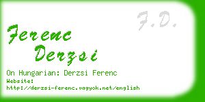 ferenc derzsi business card